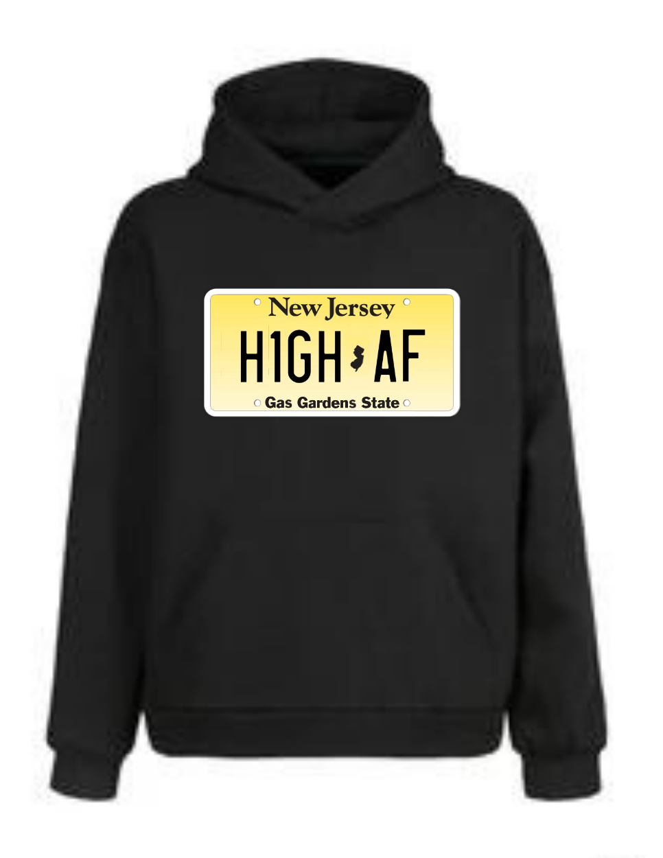 NJ License Plate HIGH AF Hoodie